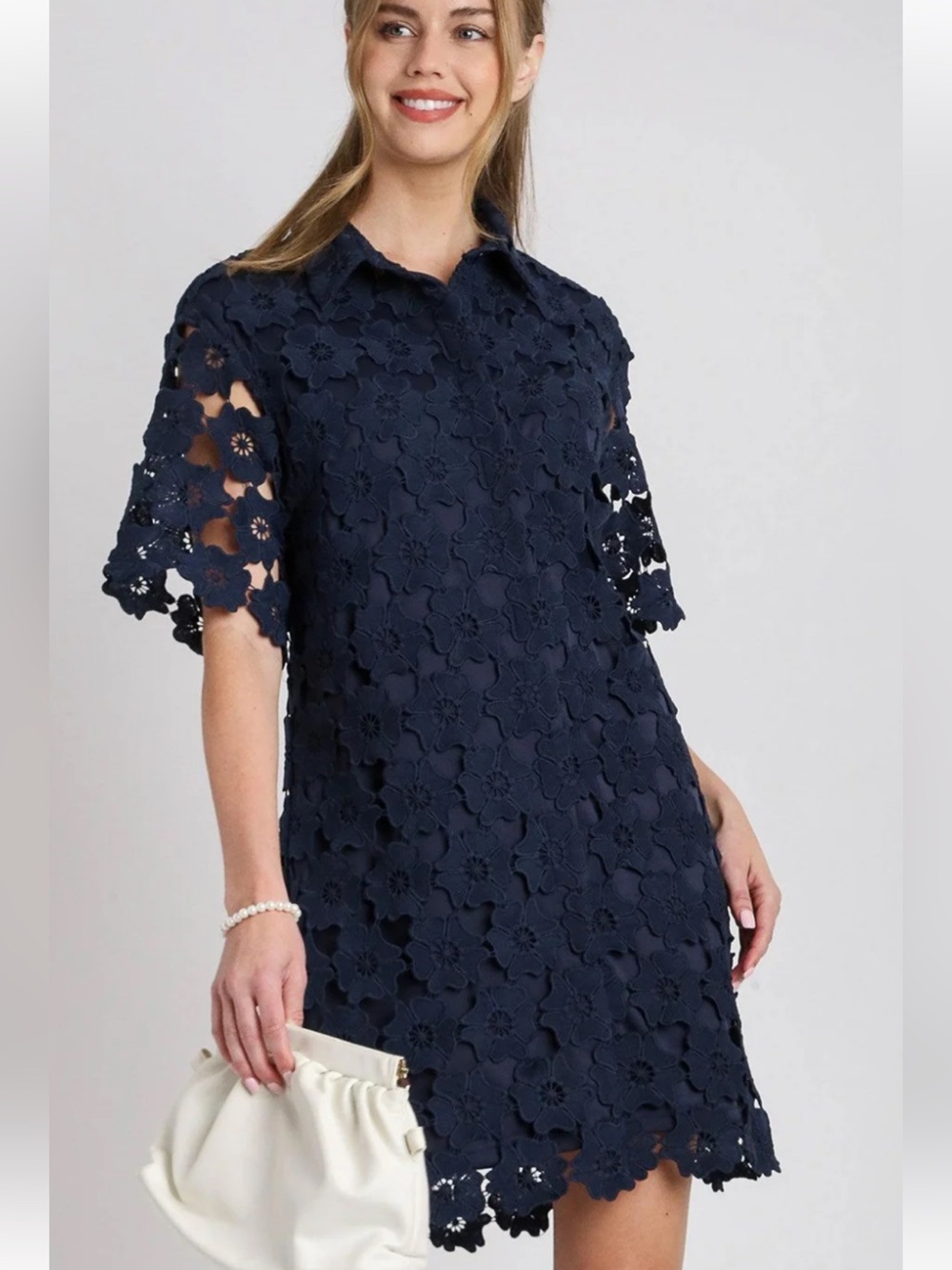 Navy blue lace dress